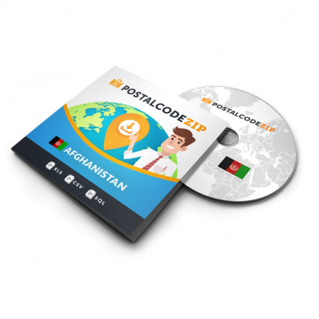 Afghanistan, Komplett premium datasett med lokaliseringsdatabase